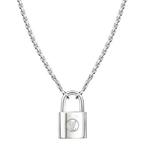 louis vuitton silver padlock necklace|lv lock necklace.